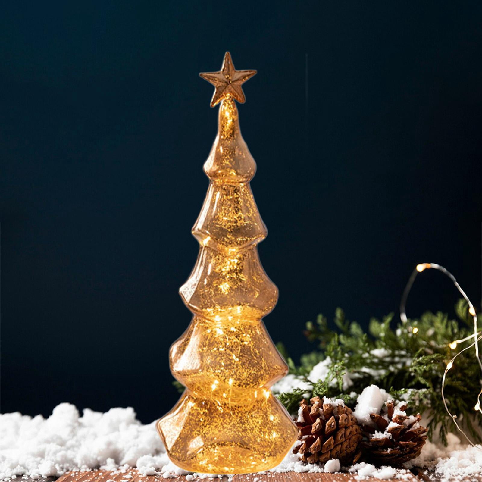 Sapin De Noël En Verre Pour Table - Décoration élégante Et Solide Pour Salon, Bureau Ou Centre De Table. Hauteur 6,6 Cm. - 6