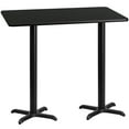 thumbnail image 2 of BizChair 30'' x 60'' Rectangular Black Laminate Table Top with 22'' x 22'' Bar Height Table Bases, 2 of 4