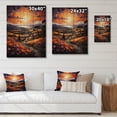 thumbnail image 4 of Designart "Sunset Tangerine Twilight Collage II" Landscape & Nature Print on Natural Pine Wood, 4 of 5