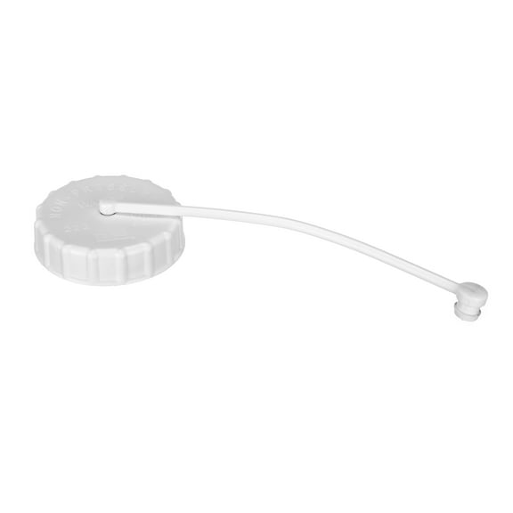 RV Gravity Water Fill Cap with Strap; Color: Polar White, Thetford 94243