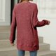thumbnail image 5 of Jersey ligero de manga larga y cuello redondo para mujer - Jersey túnica informal, poliéster de color liso, tallas S-XXL para el otoño, 5 of 7