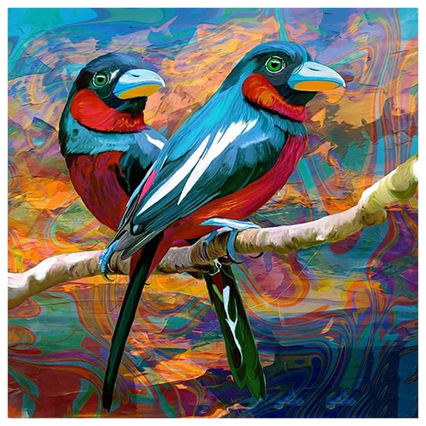Cuadros Decorativos Kit de dibujo de diamantes de imitación de animales coloridos de forma redonda de taladro completo DIY 5D JShteea Nuevos Originales