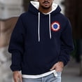 thumbnail image 2 of Riecok Mens Sweatshirt Hoodie Pullover Drawstring Solid Color Long Sleeve Tops with Pocket Casual Comfortable Hoodies Navy 4XL, 2 of 5