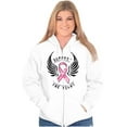 thumbnail image 3 of Support The Fight Breast Cancer Pink Zip Hoodie Sweatshirt Women Brisco Brands S, 3 of 6