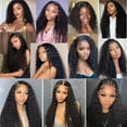 thumbnail image 7 of Deep Wave Lace Front Wig Human Hair 22inch HD Transparent Lace Closure Wigs for Black Women Wet and Wavy Glueless Wigs Human Hair Pre Plucked Natural Color, 7 of 7