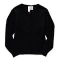 thumbnail image 3 of Cyndeelee Girls Long Sleeve Button Front Cotton Soft Knit Cardigan Sweater (Black, 4), 3 of 5