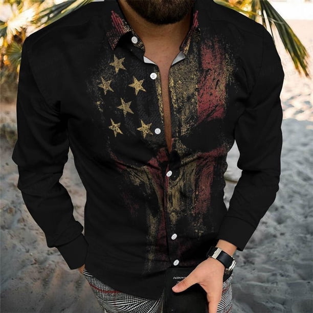 Camisas hawaianas a rayas, camisas de moda para hombre, blusas playeras de manga larga, camisas de rejilla, ropa para hombre, blusas con cuello vuelto