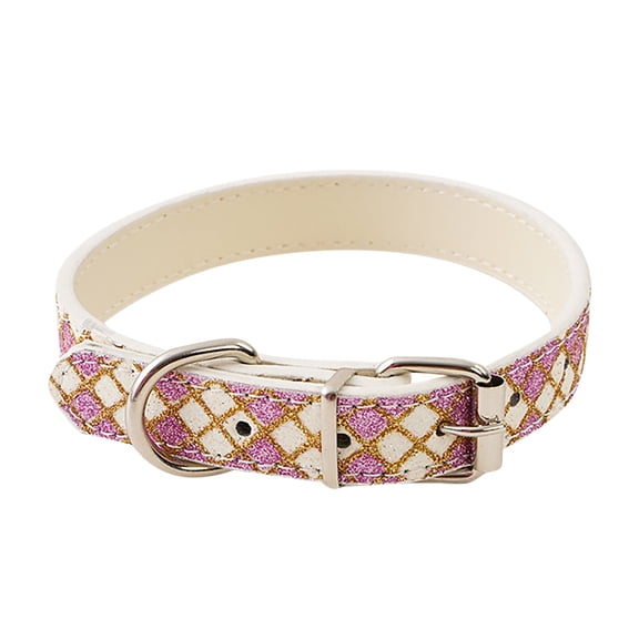 uvwlwu Cat Collar Pet Collar Light Ring Reflective Cat Instagram Wind Leather Check Dog Collar(A)