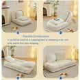 thumbnail image 6 of Floor Chair with Back Support, Foldable Lazy Sofa Bed Floor Chair with 5 Adjustable Position, Covertible Flip Chair, Suit to Put in Bedroom, Living Room ,Space Saving Design, White, 6 of 9
