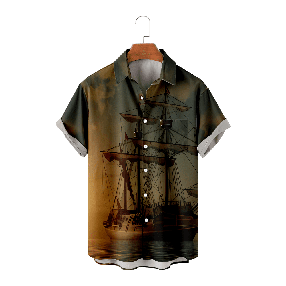 Hawaiian Shirt Button Down Short Sleeve Shirt Funny Aloha Beach Shirt