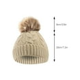 thumbnail image 7 of Cute Toddler Baby Pom Pom Hat Kids Winter Warm Knitted Solid Color Skiing Beanie Hat for Girls Boys 1-6 Years Old, 7 of 7