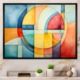 thumbnail image 2 of Designart "Soft Colors Tiles Cubic Harmony IV" Extra Large Abstract Framed Wall Art - Modern Colorful Abstract Geometric Entryway Framed Wall Art Print, 2 of 7