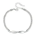 thumbnail image 5 of Hyasfey Romantic Mobius Ring Charm Bracelets for Couples - Luxury Silver Color Forever Love Rope Bracelet Set with Fine Spiral Texture, 5 of 8