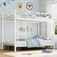 thumbnail image 1 of Yiwa Twin-Twin Metal Bunk Bed, Industrial Style Steel Frame with Full-Length Guard Rails and Ladder, Space-Saving Design, 1 of 7