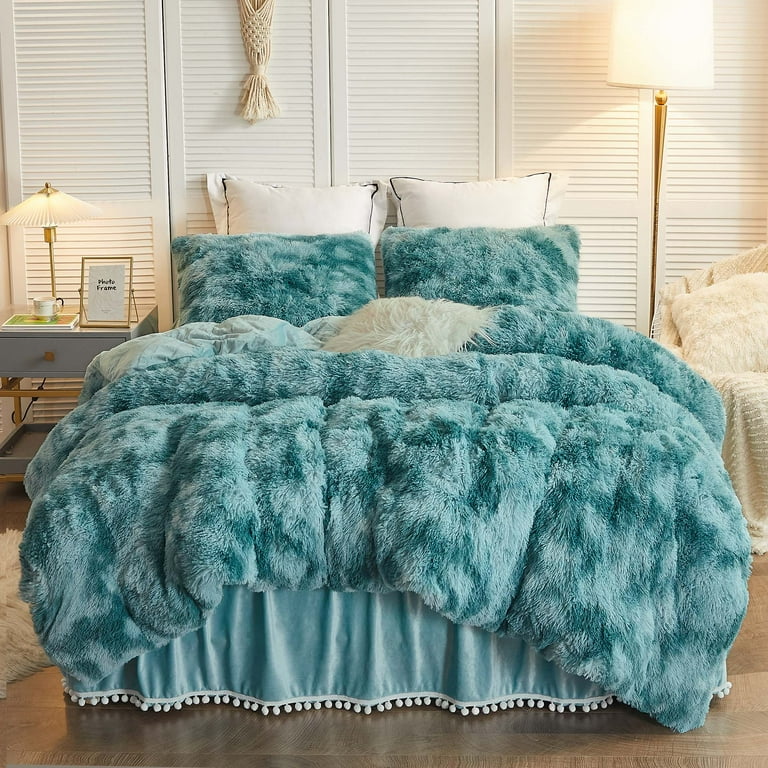 ZTGL Winter Quilt, Duvet, 3-Layer Luxury Plush Quilt Super Soft Cosy  Reversible Fluffy Fur Comforter, Faux Fur Fleece Quilt, Double-Sided Fleece