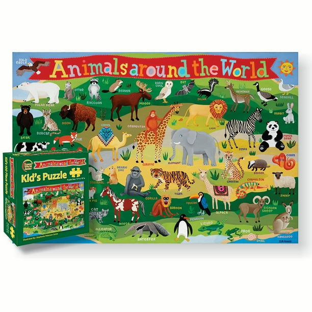 ANIMALS AROUND WORLD JIGSAW PUZZLE - Walmart.com - Walmart.com