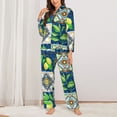 thumbnail image 2 of Daiia Lemon and Leaves for Women's Long-Sleeved Pajama Set – Soft & Comfortable Sleepwear Button-Up Pajamas Cozy Lounge Wear-Large, 2 of 7
