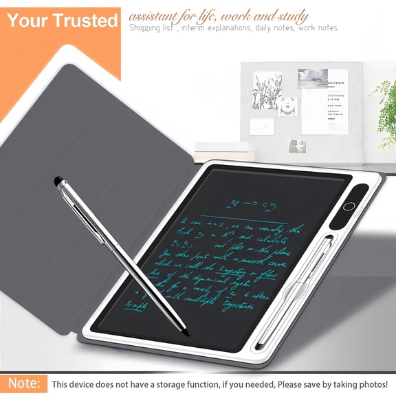10.1 Inch Large Screen LCD Digital Handwriting Pad, Portable Electronic Drawing Board with Protective Case for School, Office and Creative Doodling, Stylus-Friendly