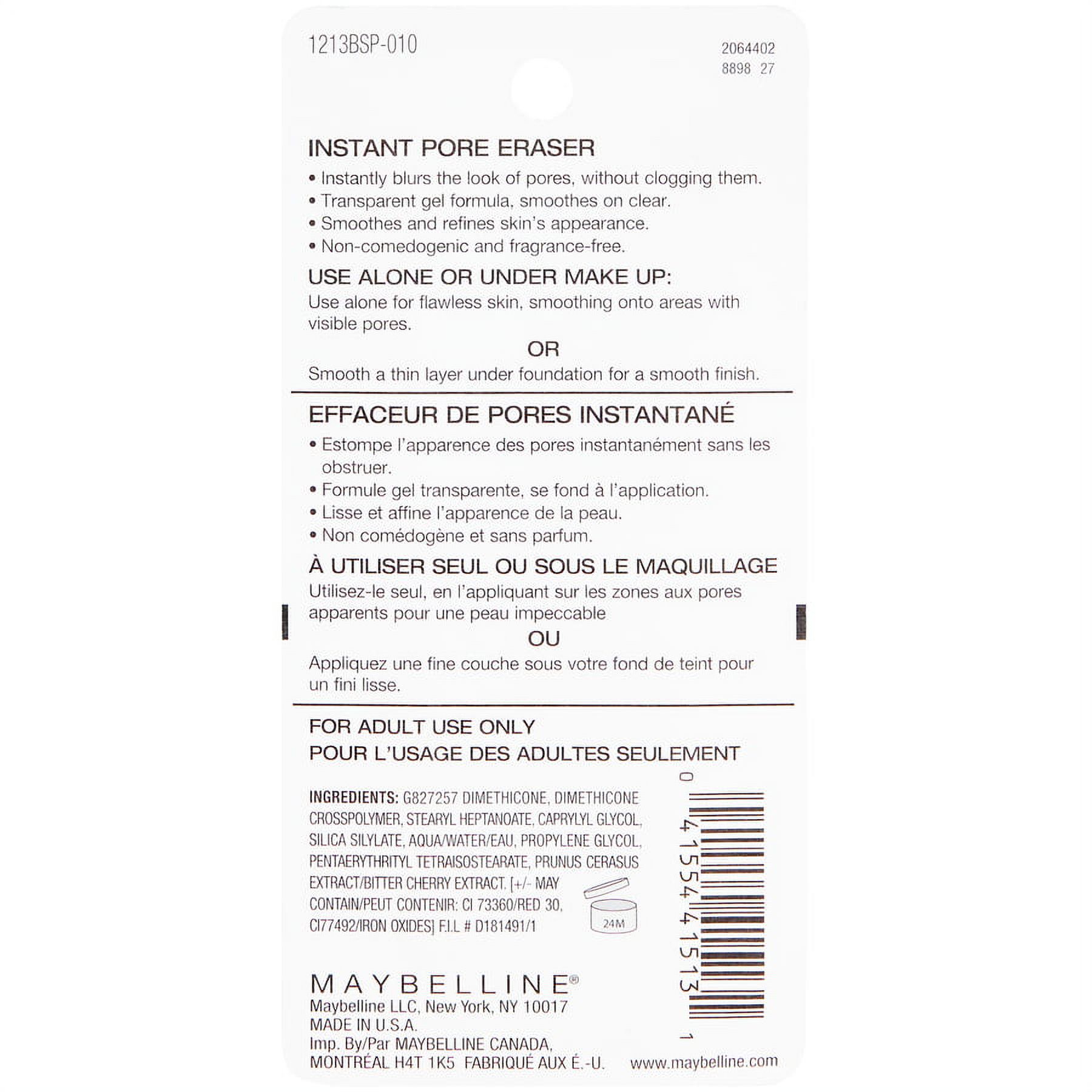 Maybelline Baby Skin Instant Pore Eraser Primer, Clear, 0.67 fl oz - image 3 of 12