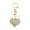 Gold-color-White, variant on Elegant Heart Keychain Full Rhinestones Cut Design Lightweight Build Keyring Ornament for Travel or Daily Carry