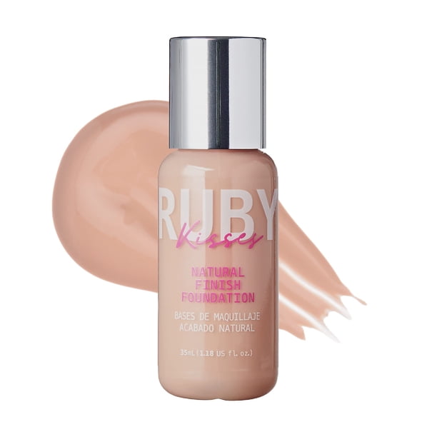 Ruby Kisses Base líquida media maquillaje facial ligero con acabado natural para todo tipo de piel maquillaje coreano (beige cremoso)