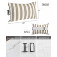 thumbnail image 3 of Pack of 2 Outdoor Lumbar Pillow Covers 12x20 Inch, Beige Striped Waterproof Throw Pillow Covers Set, Modern Farmhouse Beige White Stripes Indoor&Outdoor Decorative Cushion Cases for Patio Porch Car, 3 of 7