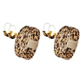 thumbnail image 3 of Sonducket Pulseras Pendientes Estampado de leopardo Brazalete colgante apilable Buena artesanía Joyería de moda Decoración perfecta marrón marron oscuro 2Conjunto, 3 of 6