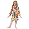 thumbnail image 6 of FORMRS Niños Bathrobe Unisex Hooded Robe Soft Plush Pajamas Sleepwear, Size 10-12T, Floral Pattern, 6 of 7
