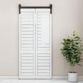 thumbnail image 4 of VAHIGCY Rail Sliding Barn Door | Carbon Steel Hardware Kits Set Rail Sliding Barn Door Rail | Hardware Floor Guide Sliding, Door Warehouse Door Accessories, Double Door Single Track, 4 of 9