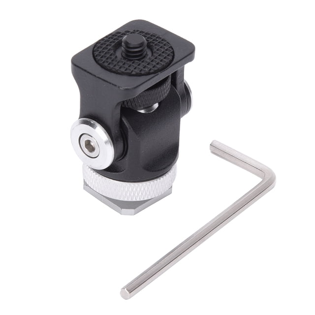 BR Mini soporte de soporte de micrófono Flash para Monitor de montaje de zapata con tornillo y soporte de 1/4 pulgadas