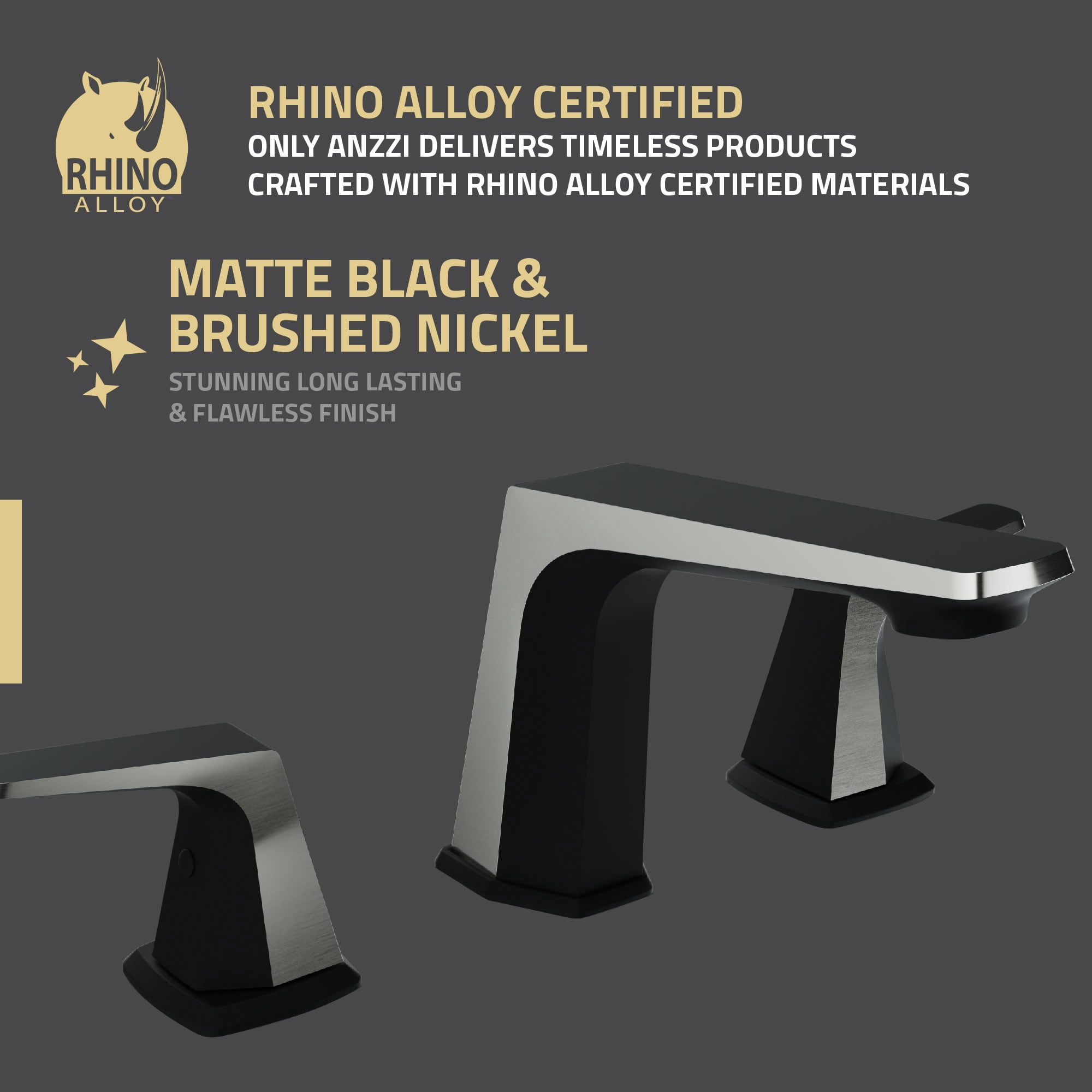 ANZZI 2-Handle 3-Hole 8 in. Widespread Bathroom Faucet With Pop-up Drain in Matte Black & Brushed Nickel