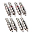 thumbnail image 1 of RCA Connector Solder, Besmelody 4-Pair RCA Male Plug Screws Soldering Audio Video in-Line Jack Adapter with Spring Strain Relief, 1 of 4
