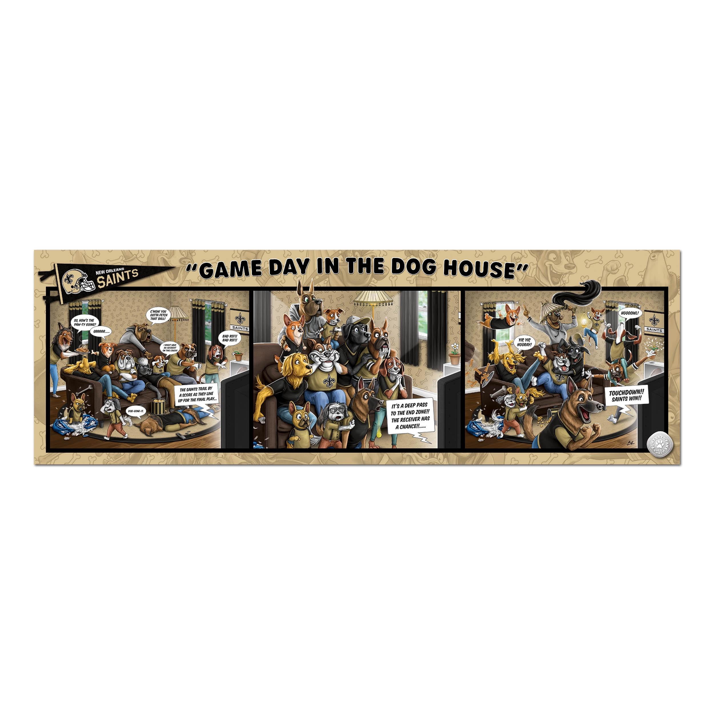 YouTheFan NFL New Orleans Saints Purebred Fans Gameday in the Dog House 1000PC Puzzle
