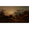thumbnail image 2 of Jules Dupré 18x12 Gold Ornate Wood Frame and Double Matted Museum Art Print Titled - Village Scene, Sunset (C. 1870), 2 of 4