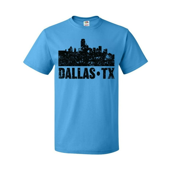 Inktastic Dallas Texas City Skyline with Grunge T-Shirt