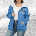 thumbnail image 3 of Makaor Sweatshirts Jacket for Women Christmas Fleece Hooded Coat Solid Plus Size Zipper Long Sleeve Outerwear Clothes, 3 of 5