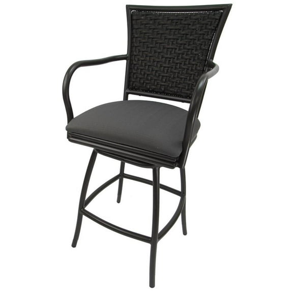 Outdoor Counter Patio Bar Stool 26" Erin - Dark Gray - Black