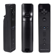 Wii Remote with Motion Plus,2 Pack,Wii Controller Compatible with Wii and Wii U Console Wii Remote Controller with Shock Function (Black+Dark Blue)
