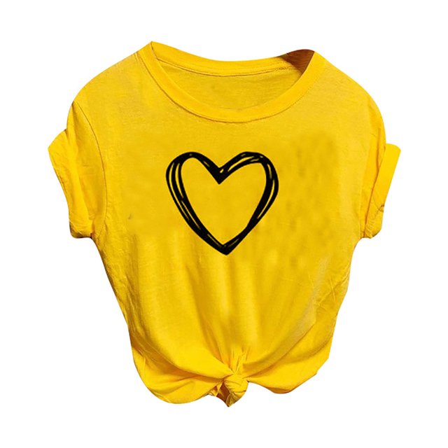 Hauts à Manches Mi-Longues pour Femmes avec Imprimé Cœur