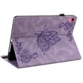 thumbnail image 5 of Feishell Smart Cover for iPad 10th Generation 10.9" (2022),Shockproof Butterfly & Flower Embossed Pattern PU Leather Folio Flip Card Slots Wallet Case Cover with Auto Wake Sleep,Purple, 5 of 9