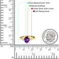 thumbnail image 4 of Pear Teardrop Natural Amethyst Wedding Ring 925 Sterling Silver Size 8, 4 of 4
