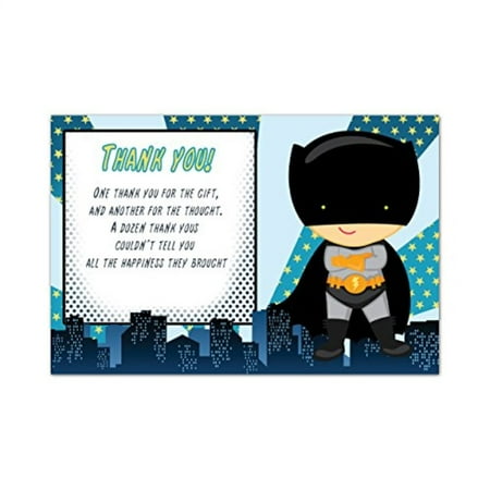 30 Thank You Card Notes Superhero Baby Shower Sprinkle Boy Birthday