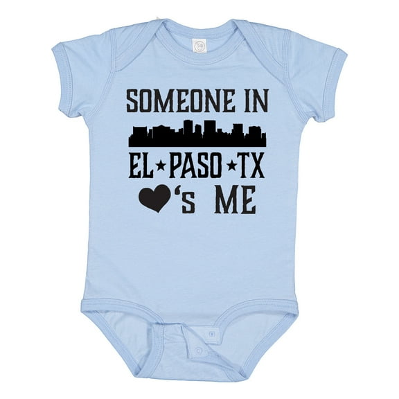 Inktastic El Paso Texas Someone Loves Me Skyline Boys or Girls Baby Bodysuit