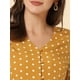 thumbnail image 5 of Top de blusa de oficina vintage con botones de manga 3/4 y lunares para mujer Amarillo XS, 5 of 5