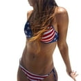 thumbnail image 2 of IDALL Bikini Sets,Bathing Suit Women American Flag The fourth of July Two Pieces Bikini Swimwear Beachwear Thong Bikini Sets,High Waisted Bikini Sets,Sexy Bikini Blue L, 2 of 8