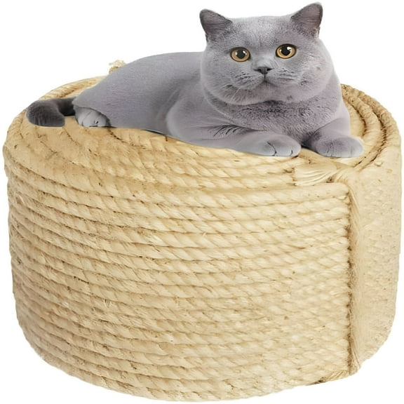 MISSMILE Cat Friendly Sisal Rope for Repair and Replacement of Scratching Posts,Unleash Your Creativity with Natural Jute for Crafting and Home Decor (6mm*10m)