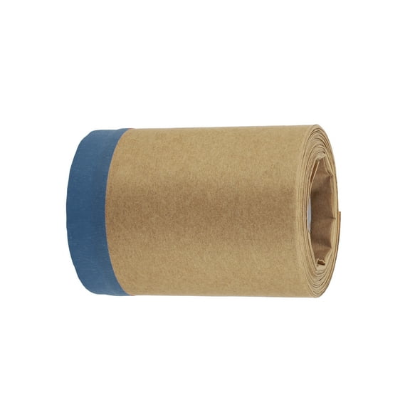 Unique Bargains Pre-Taped Masking Paper 1500x10cm / 49.21ftx3.94" 1 Pc Automotive Paint Masking Paper Brown Blue