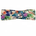 thumbnail image 1 of Tropical Headband, Flowers and Leaves of Lush Exotic Plants Tropic Jungle Rainforest Theme Pattern, Elastic and Soft Women's Bandana for Sports and Everyday Use, Grey Red Coconut, by Ambesonne, 1 of 3