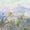 Palm Trees At Bordighera 1884, variant on Elephant Stock Nympheas 1897-1898 Wall Art - Horizontal Canvas Wall Art - Living Room Wall Decor - Floral And Botanical Canvas - Teal And Purple Decor By Claude Monet - 12" x 8"