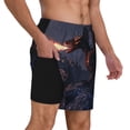 thumbnail image 2 of Fuzoiu Fire Breathing Dragon Twilight Print Men's Swim Shorts,Quick-Dry Double-Layer Swim Trunks,Board Trunks,Beach Shorts Swimwear Bathing Suits-Medium, 2 of 6